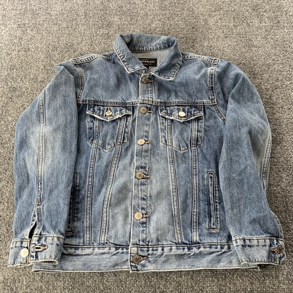Lucky Brand Women’s Denim Jean Jacket Trucker Biker Blue Size M